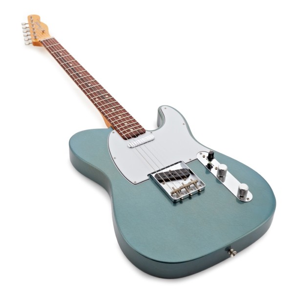 Fender Custom Shop '61 Telecaster DLX Closet Classic 3A RW Fingerboard, Super Aged Lake Placid Blue - angled shot