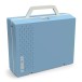 Victrola Re-Spin Suitcase Record Player, Light Blue - Angled Closed