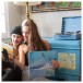 Victrola Re-Spin Suitcase Record Player, Light Blue - Lifestyle 2