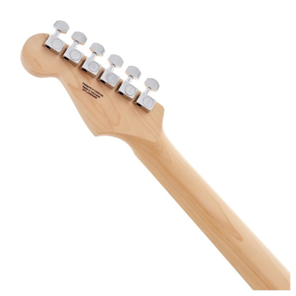 Fender Limited Edition Standard Stratocaster HSS, Maple Fingerboard, Black Pickguard, Black - back of headstock