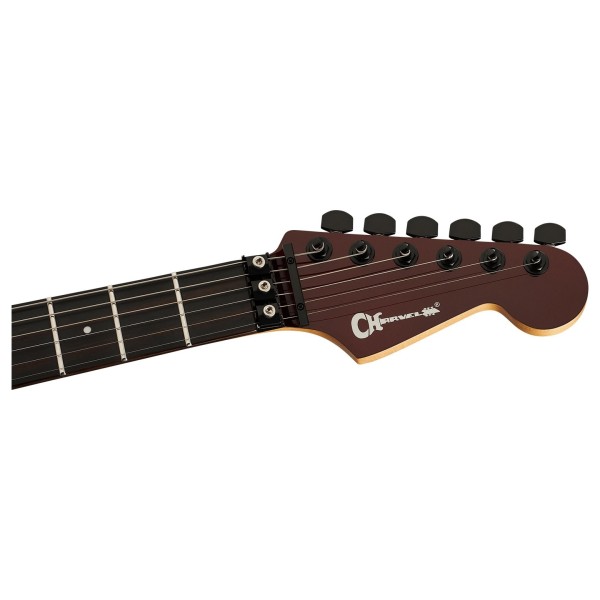 Charvel Pro-Mod Plus Dinky DK24 HH FR EB, Ebony Fingerboard, Crimson Eclipse - headstock