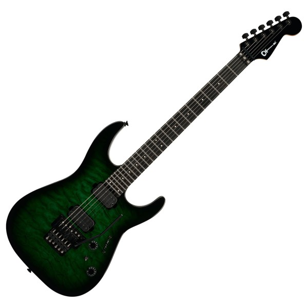 Charvel Pro-Mod Plus Dinky DK24 HH FR QM EB, Ebony Fingerboard, Cloaked Emerald Green