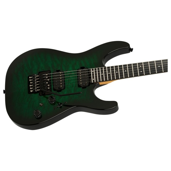 Charvel Pro-Mod Plus Dinky DK24 HH FR QM EB, Ebony Fingerboard, Cloaked Emerald Green - body
