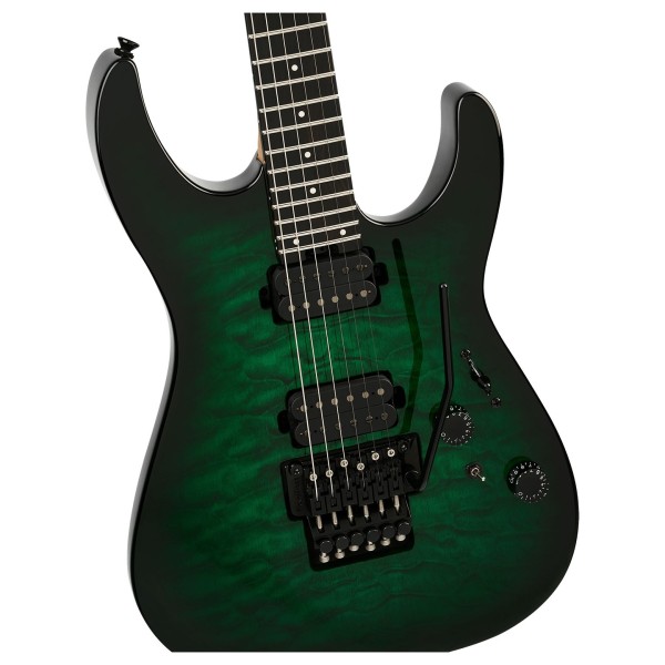 Charvel Pro-Mod Plus Dinky DK24 HH FR QM EB, Ebony Fingerboard, Cloaked Emerald Green - hardware