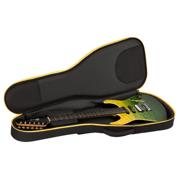 Charvel Pro-Mod Plus Dinky DK24 HSS 2PT EB QM, Ebony Fingerboard, Zombie Fade - guitar in gig bag