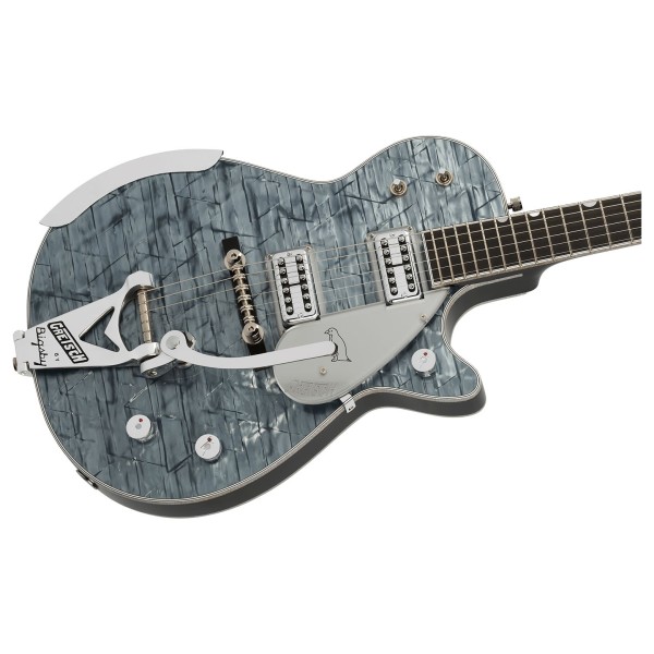 Gretsch G6134T-58 Limited Edition Penguin with String-Thru Bigsby, Light Blue Pearl - body
