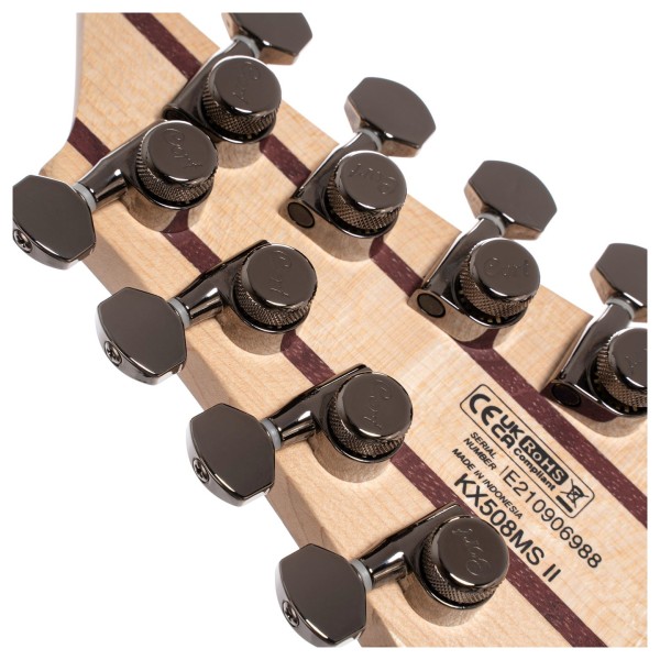 Cort KX508MS 8-String Multi-Scale, Marina Blue Burst headstock back