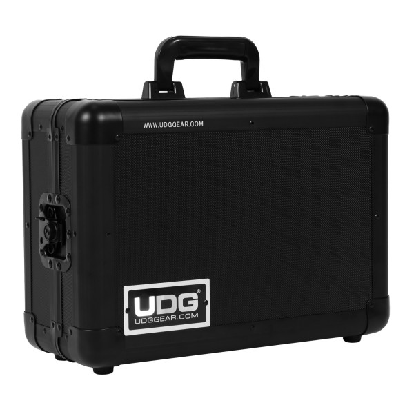 UDG Ultimate AlphaTheta RMX-Ignite Aluminum Flight Case, Black - Angled Closed