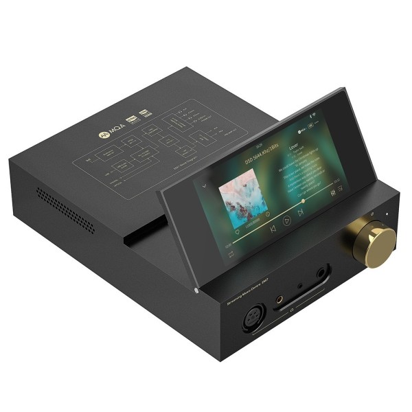 Shanling EM7 Flagship Lossless Desktop Player with ES9038Pro ESS DAC, Black - Angled 2
