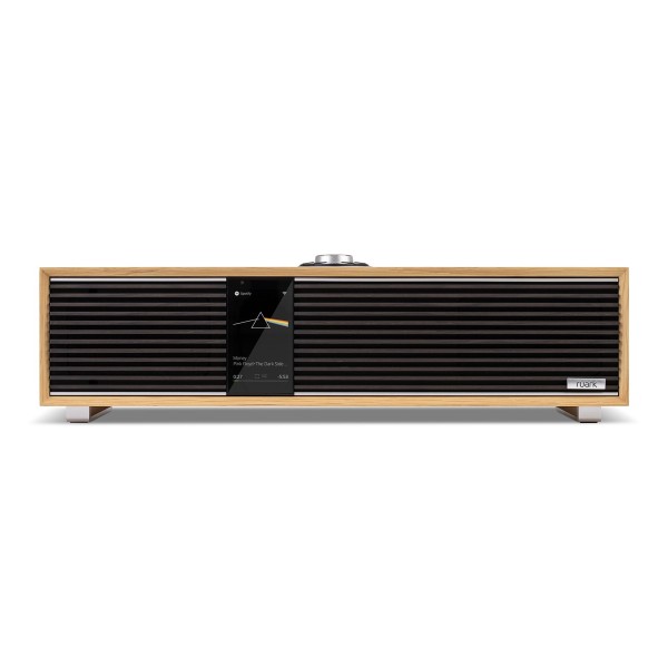 Ruark Audio R410 Integrated Music System, 40th Anniversary White Oak - front low
