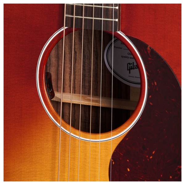 Gibson J-45 Studio Rosewood, Rosewood Burst - soundhole