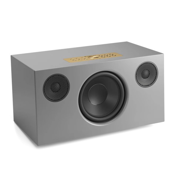 Audio Pro C10 MKII W Compact Wireless Multiroom Speaker, Grey - grille off 