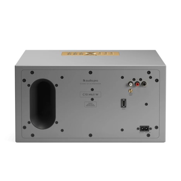 Audio Pro C10 MKII W Compact Wireless Multiroom Speaker, Grey - rear 