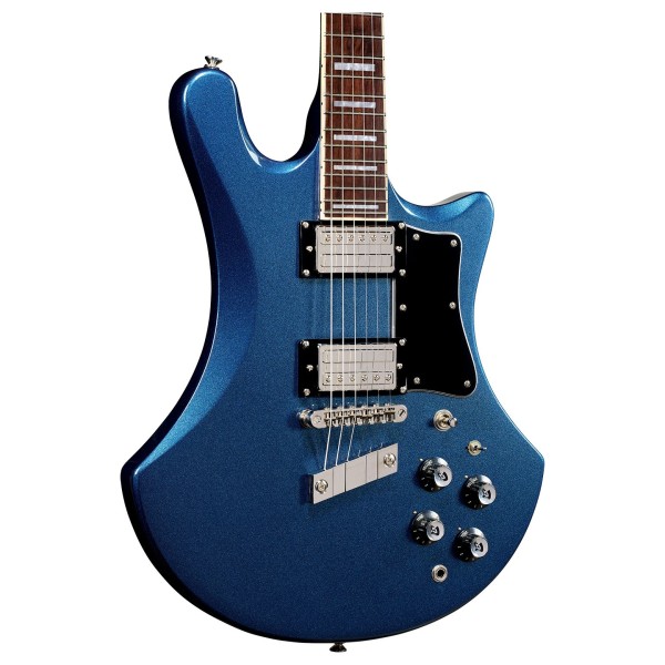 Guild S-300 Deluxe Electric Guitar, Neptune Blue Metallic - body