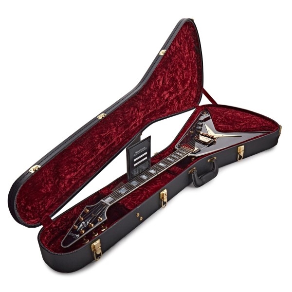 Gibson Custom Flying V Custom w/ Ebony Fingerboard Gloss, Ebony #CS600632 - guitar in case