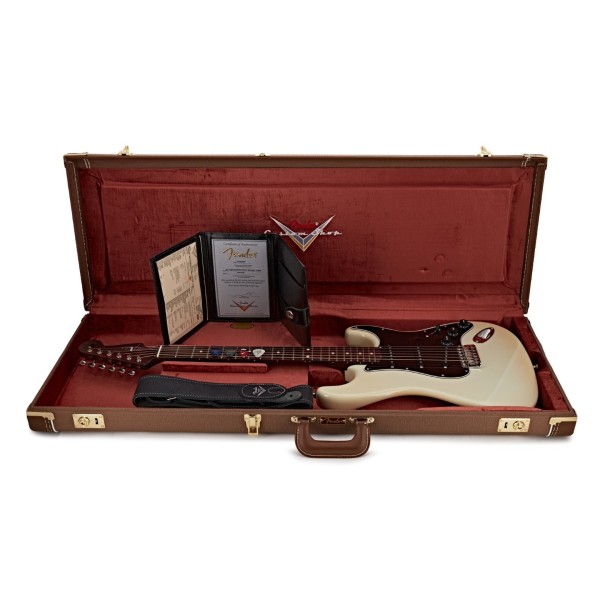 Fender Custom Shop Postmodern Strat RW NOS, Rosewood Neck, Aged Tomatillo Green - guitar in case