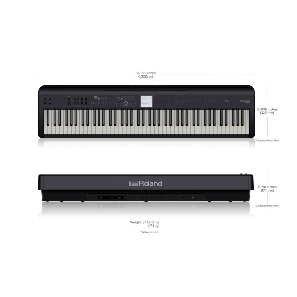 Roland FP-E50 Entertainment Piano dimensions