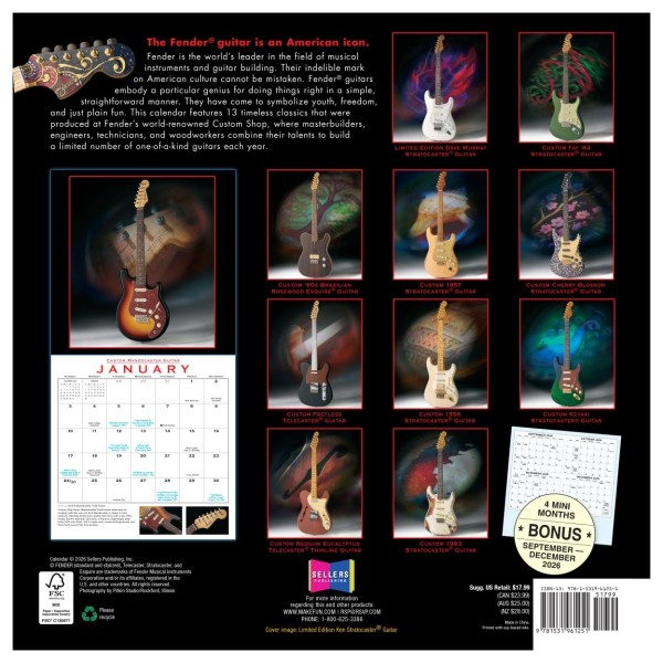 Fender Custom Shop 2027 Calendar - back
