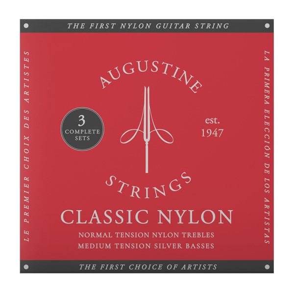Augustine Red Label Classical Guitar Strings 3-Pack