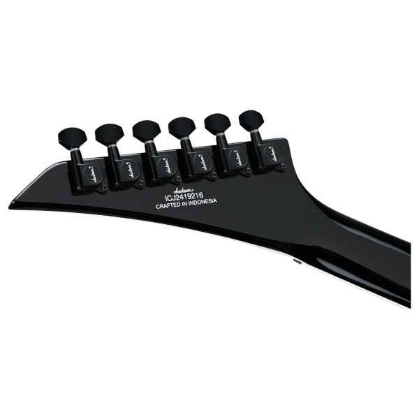 Jackson X Series Soloist SLX DX HT LRL, Gloss Black - back of headstock
