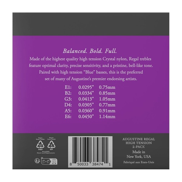 Augustine Regals Blue Classical Guitar Strings 3-Pack