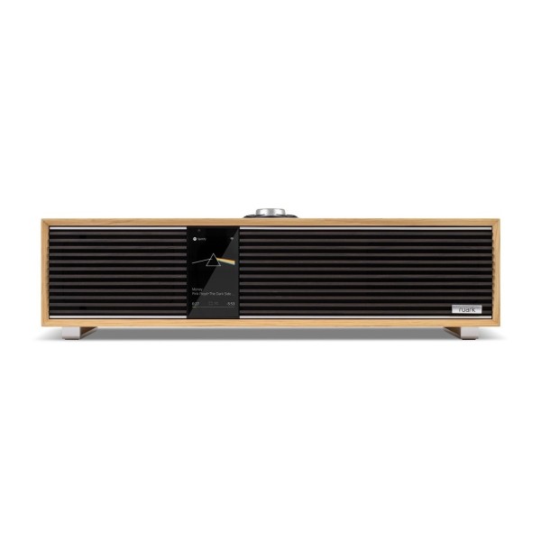 Ruark Audio R410 Integrated Music System, 40th Anniversary White Oak - front low 