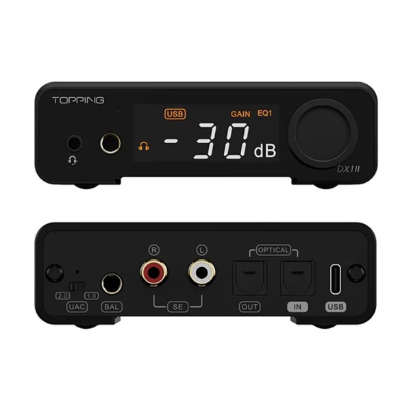 Topping DX1 II Gaming DAC and Headphone Amp, Black