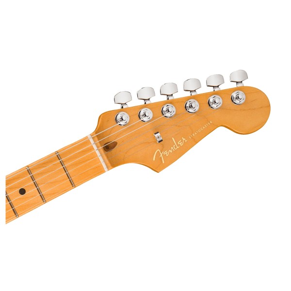 Fender American Ultra Stratocaster MN, Cobra Blue - headstock