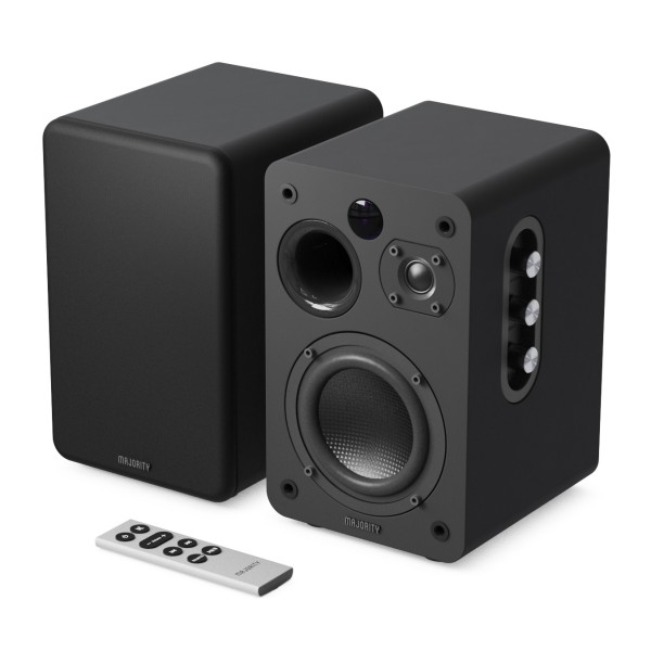 Majority D70X Active Bluetooth Bookshelf Speakers, Black