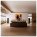Wharfedale Evo 5.4 Floorstanding Speakers (Pair), Black - Lifestyle image, home audio system with Evo 5.3 Centre Speaker