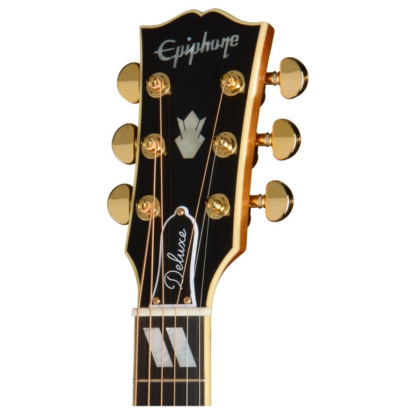 Epiphone Hummingbird Deluxe EC, Natural - headstock 