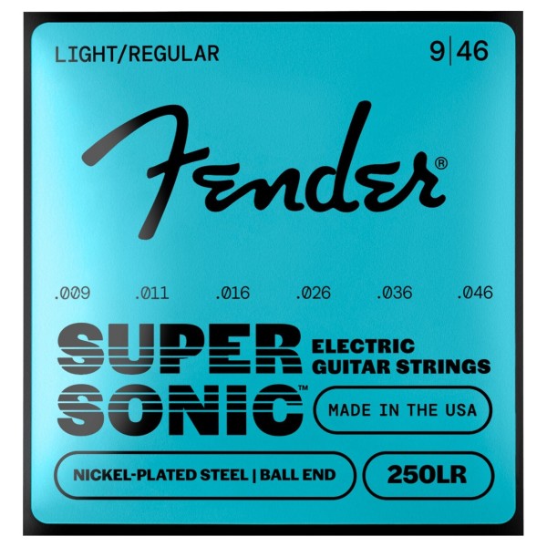 Fender SuperSonic 250LR Guitar Strings, Nickel-Plated Steel, Ball End, Gauges .009-.046