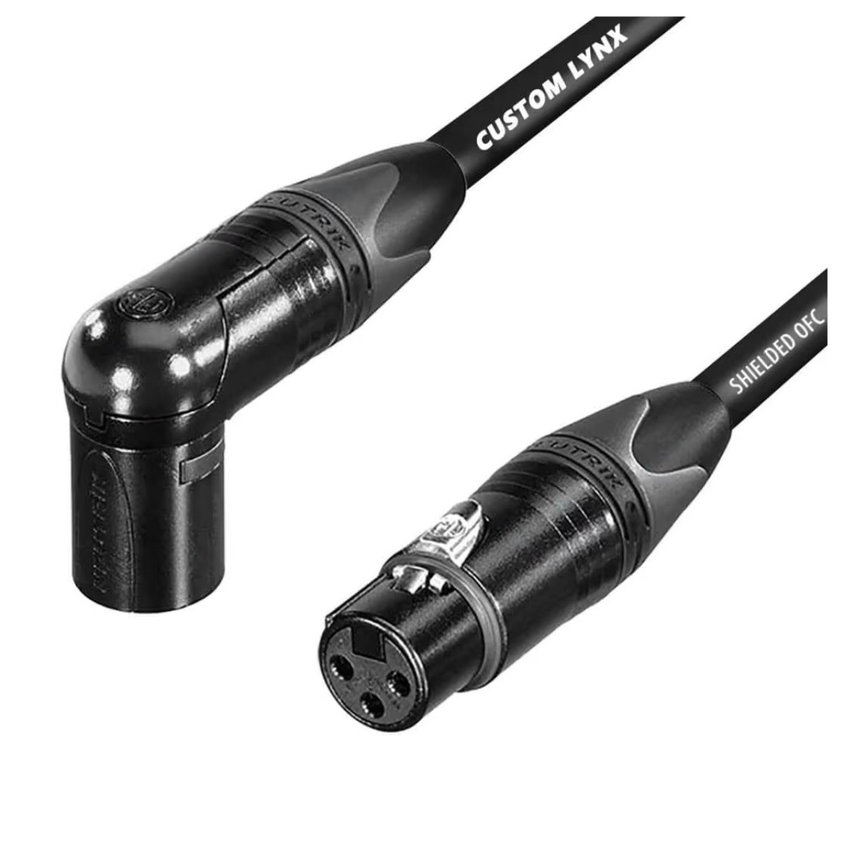 Lynx Custom Neutrik Angled Male XLR to Angled Female Microphone Cable 3m