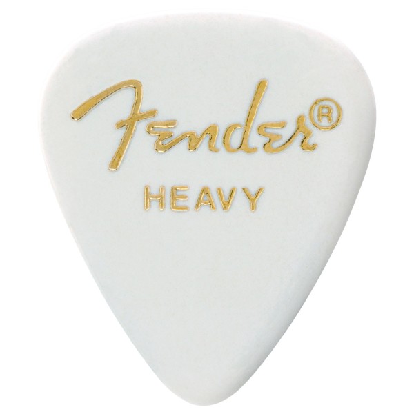 Fender Classic Celluloid Picks, White, 351 Shape, Heavy, Pack of 12