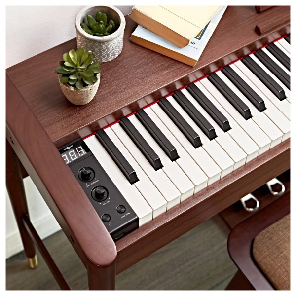 Keynote Contemporary Digital Piano with Bluetooth Walnut, Stool Pack
