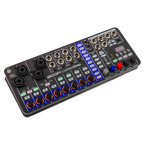 Zoom L-6 Max 12-Channel Mixer - Angled