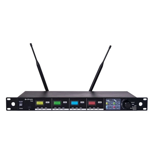 Citronic TU4 Quad PLL Mic Set 4 Bodypack - Receiver, Front 2