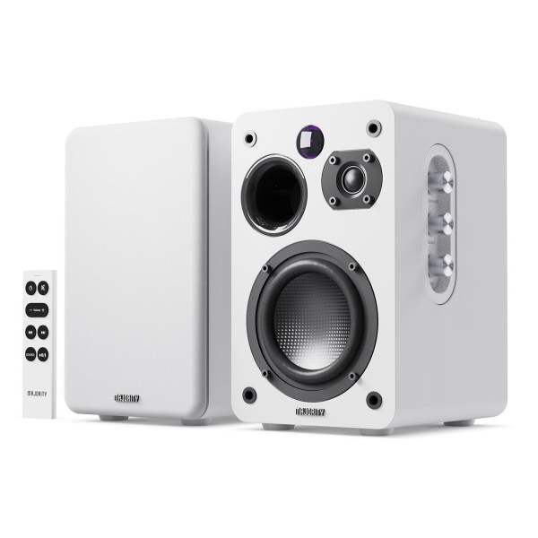 Majority D70X Active Bluetooth Bookshelf Speakers, White