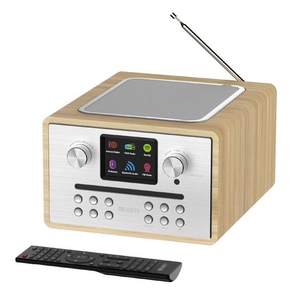Majority Homerton 2 Internet Radio Music System, Oak