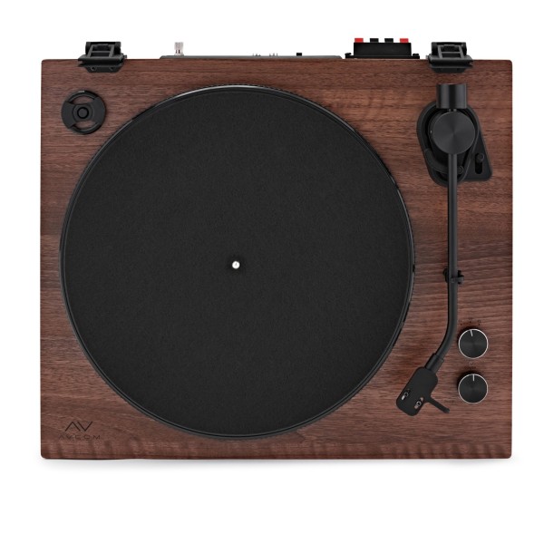 AVCOM Bluetooth Turntable System with Audio-Technica Stylus, Walnut