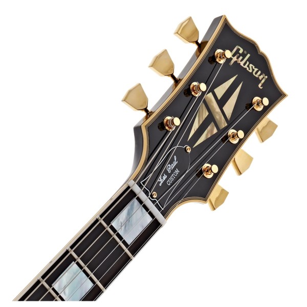 Gibson Custom 1968 Les Paul Custom Reissue, Ebony #603788 - headstock