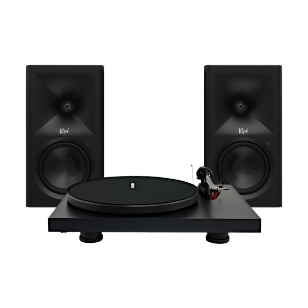 Klipsch The Fives II Speakers & Pro-Ject Debut Carbon EVO Turntable Hi-Fi Bundle, Black