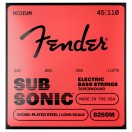 Fender Cordes de basse SubSonic 8250M, Taperwound, acier nickel&eacute;, diapason long, tirants .045-.110 (4)