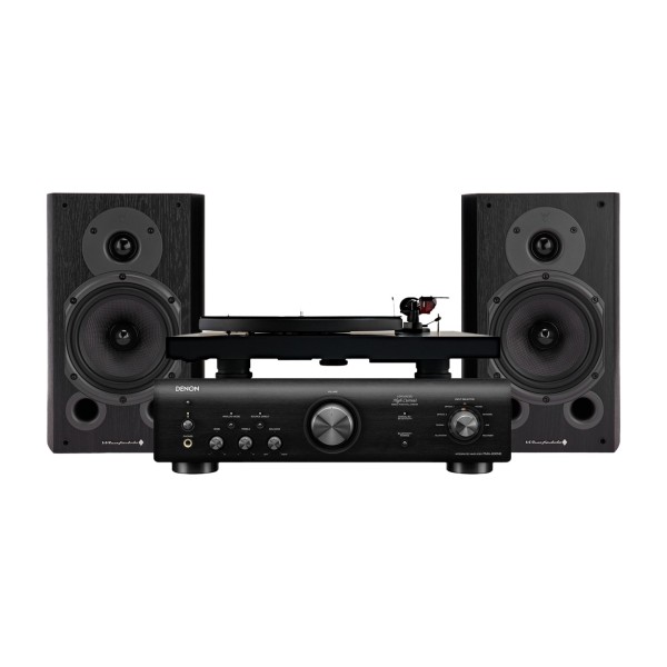 Pro-Ject Debut Carbon EVO, Denon PMA-600NE & Wharfedale Diamond 9.1 Hi-Fi Package, Black