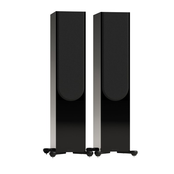 Monitor Audio Silver 500 8G Floorstanding Speakers (Pair), High Gloss Black - grille 
