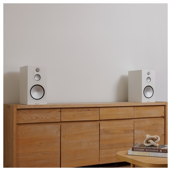 Monitor Audio Silver 100 8G Standmount Speakers (Pair), European Walnut - lifestyle 