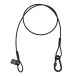 Equinox 25kg Black Stainless Steel Safety Wire with Screw Gate Carabiner, 75cm