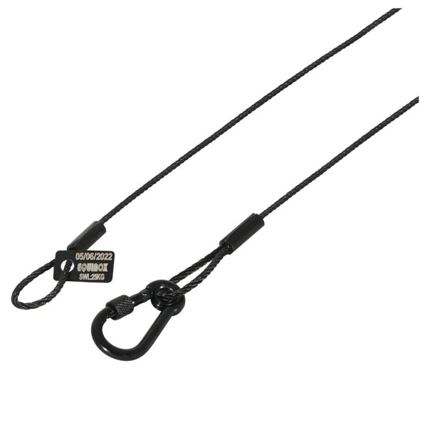 Equinox 75cm Black Stainless Steel Safety Wire 25kg -  Safety Tag