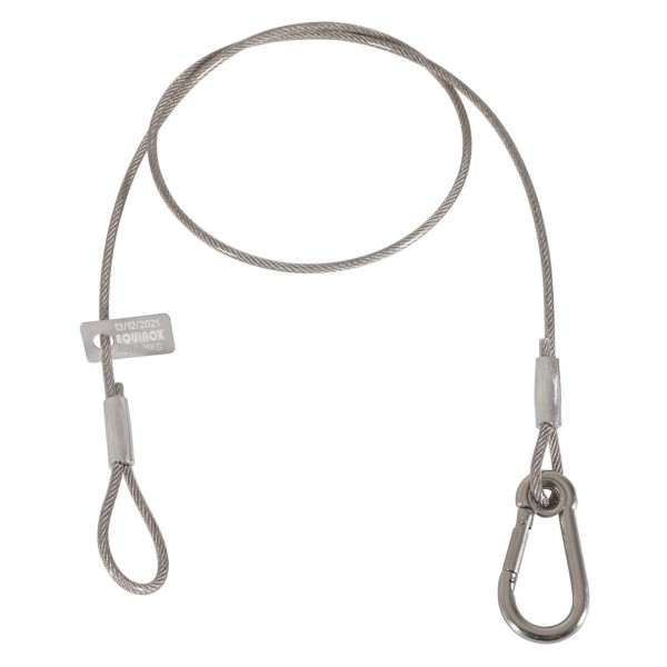Equinox 25kg Stainless Steel Safety Wire with Carabiner, 75cm - Coiled