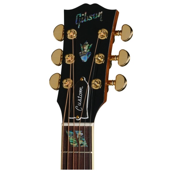 Gibson Custom Hummingbird Elegant Koa, Honey Burst - headstock